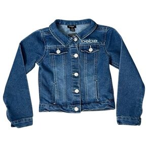 Bebe Blue Jean Jacket Classic Denim Style - S (7/8)